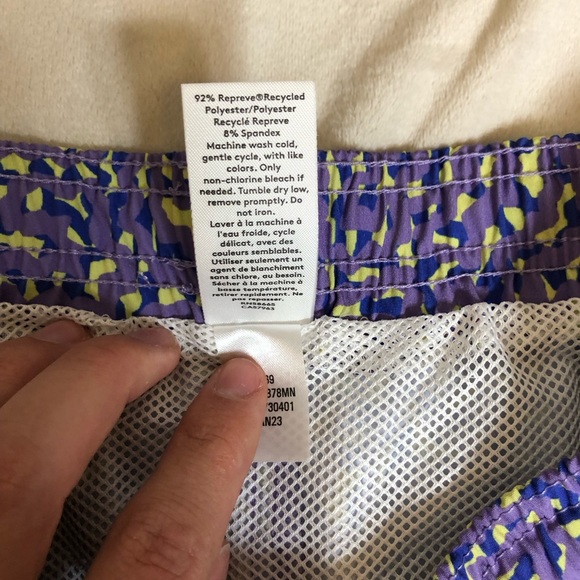 Purple Polyester Swim Trunks Size Small - Picture 3 of 5